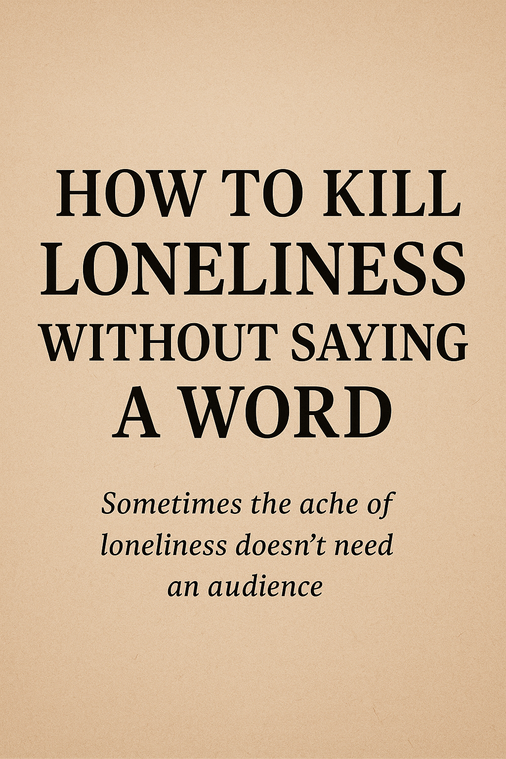 How to Kill Loneliness Without Saying a Wordhttps://solitudetalks.de/page